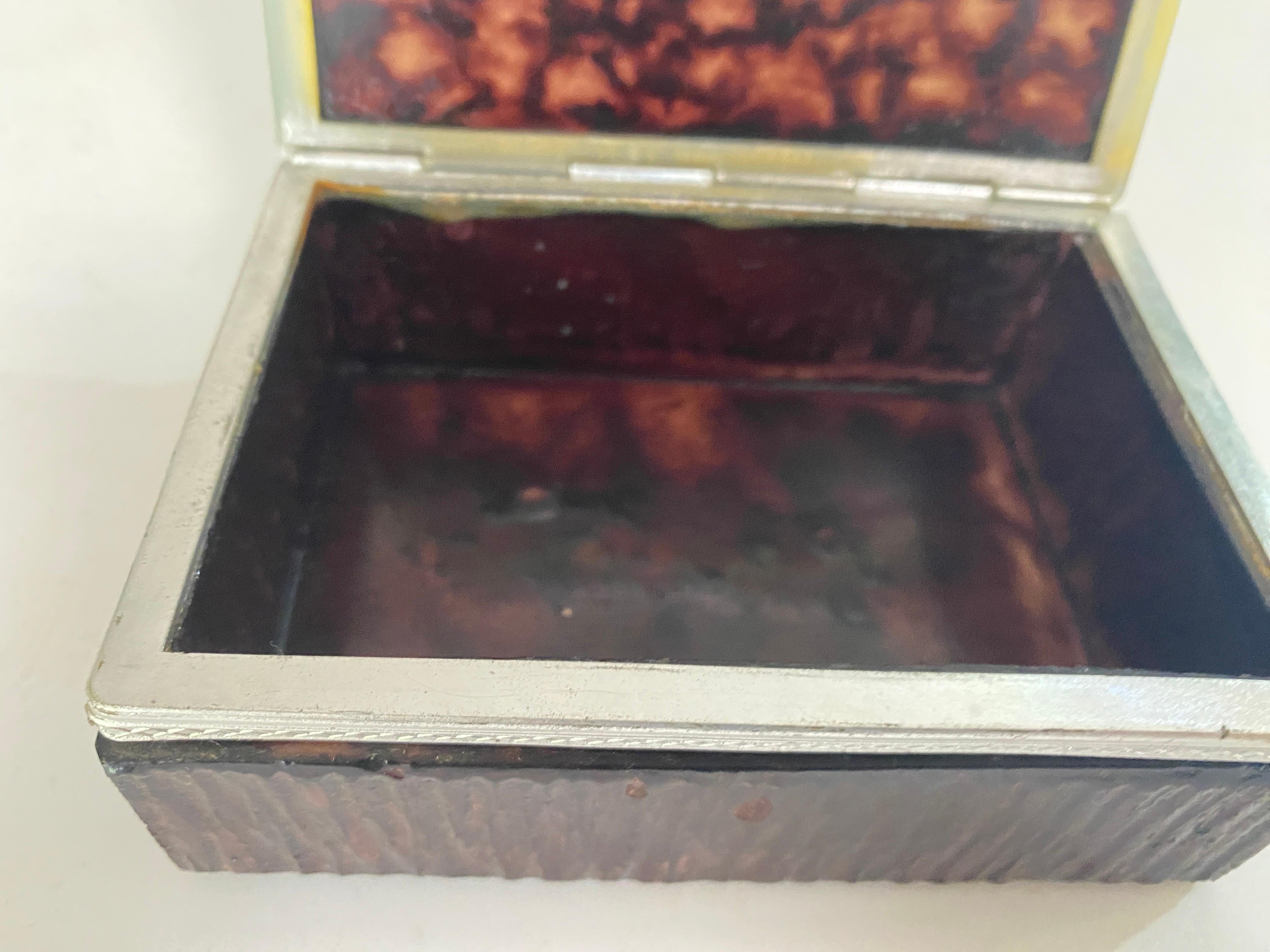 Onyx Box Dekorative oder Schmuck-Box Brown Farbe Made in Italy um 1970 im Zustand „Gut“ im Angebot in Auribeau sur Siagne, FR