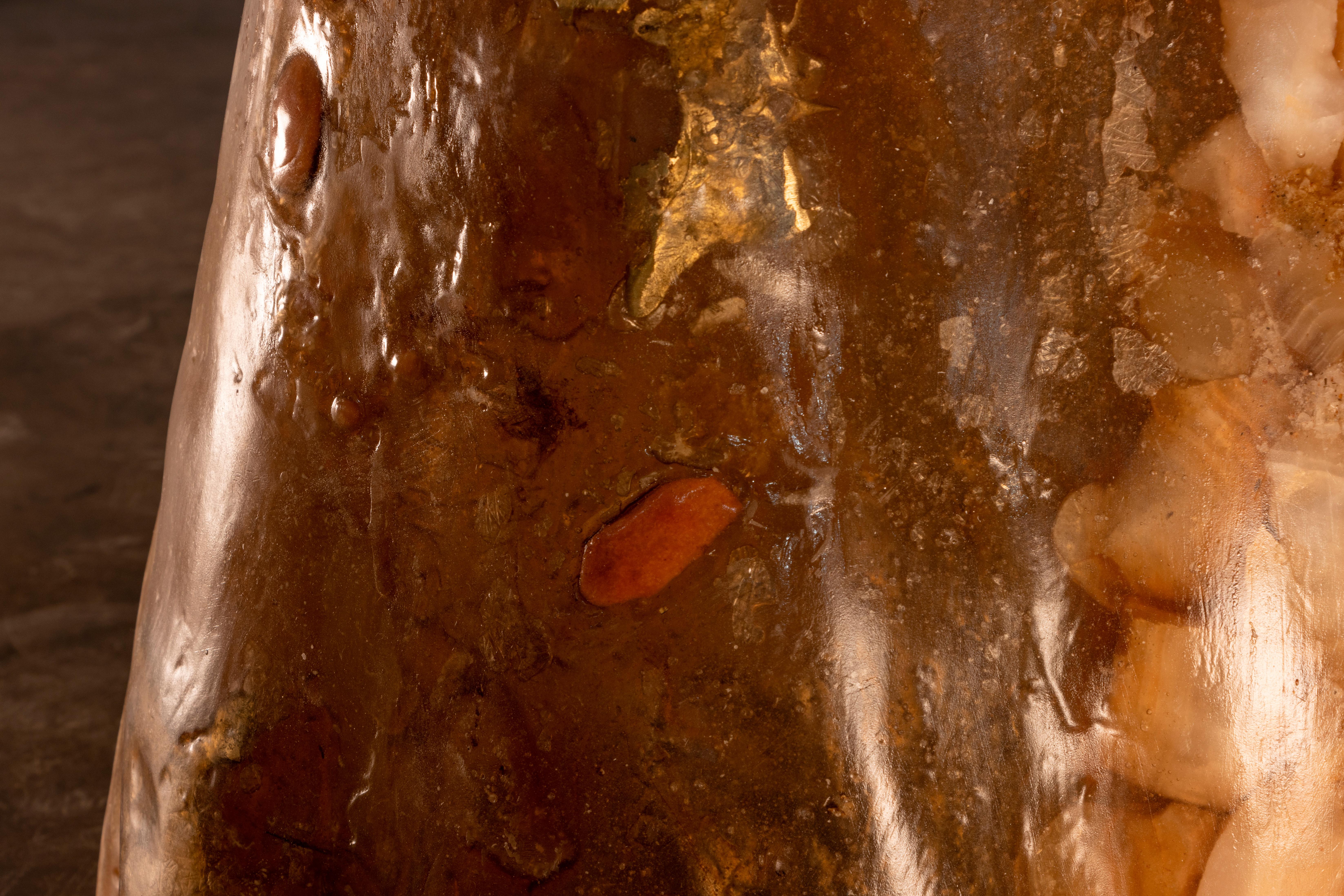 Table basse en onyx, bronze, fibre de verre et grenades de Costantini, Tavola 25 en vente 6