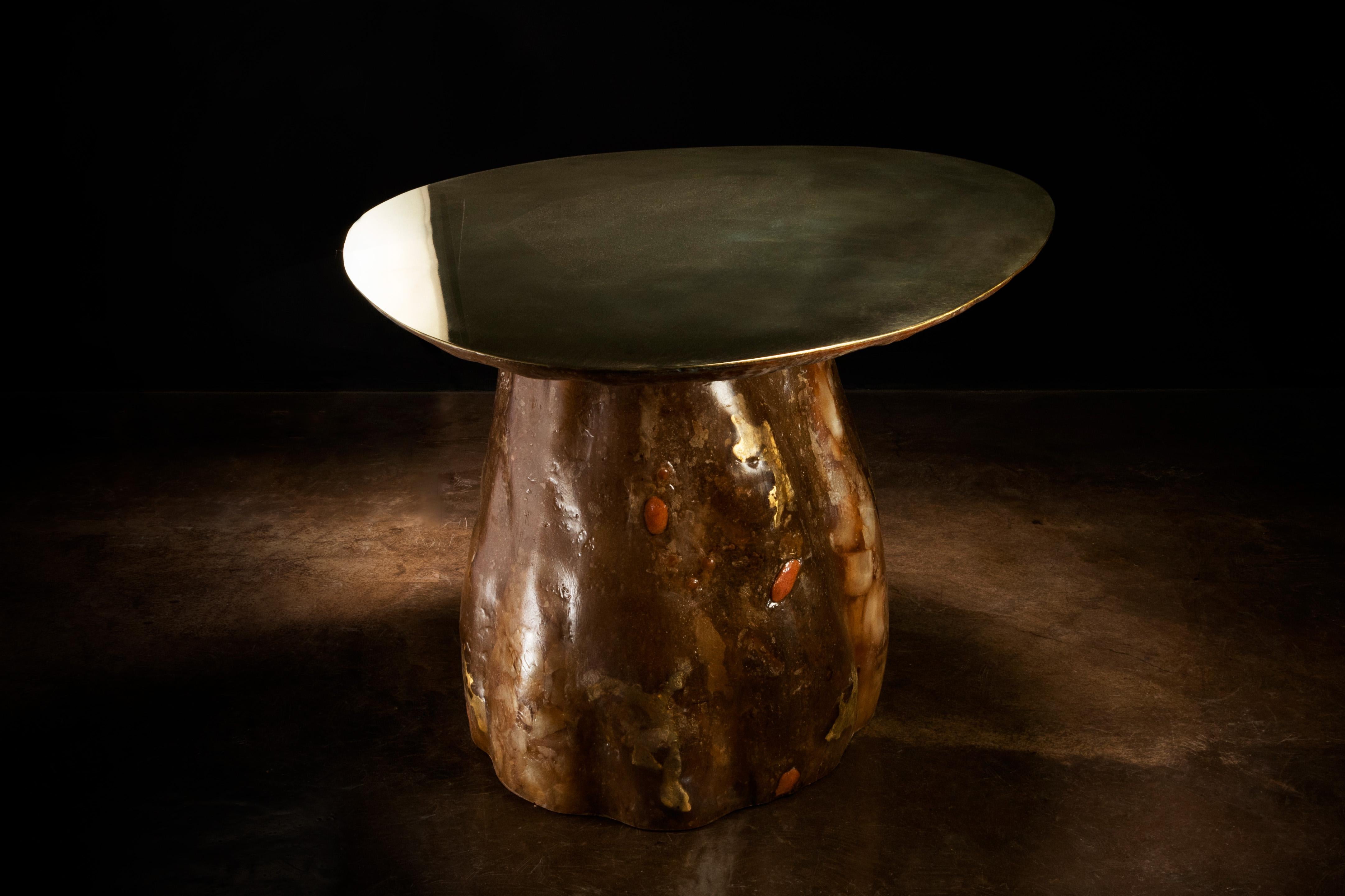 Organique Table basse en onyx, bronze, fibre de verre et grenades de Costantini, Tavola 25 en vente
