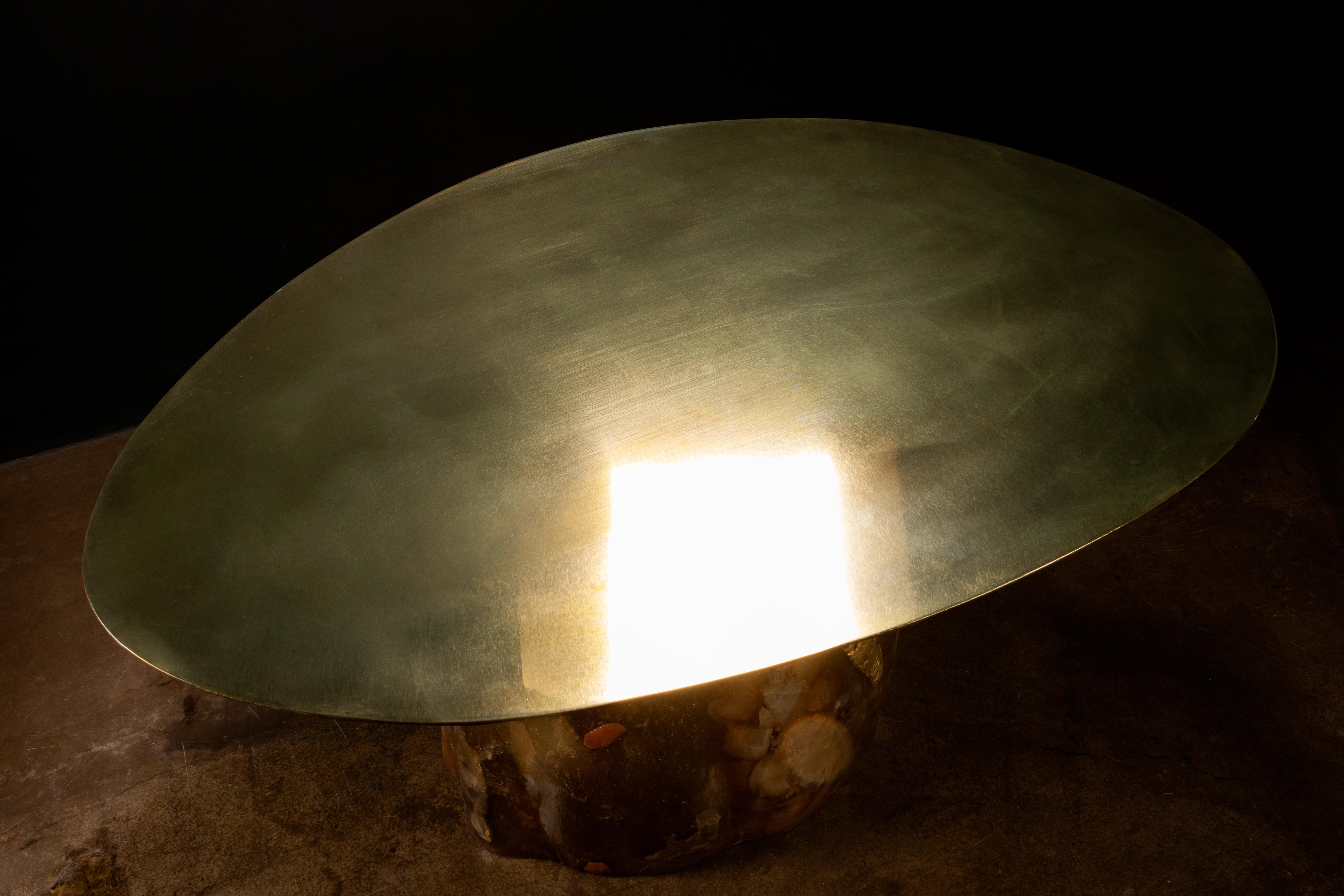 Table basse en onyx, bronze, fibre de verre et grenades de Costantini, Tavola 25 en vente 1