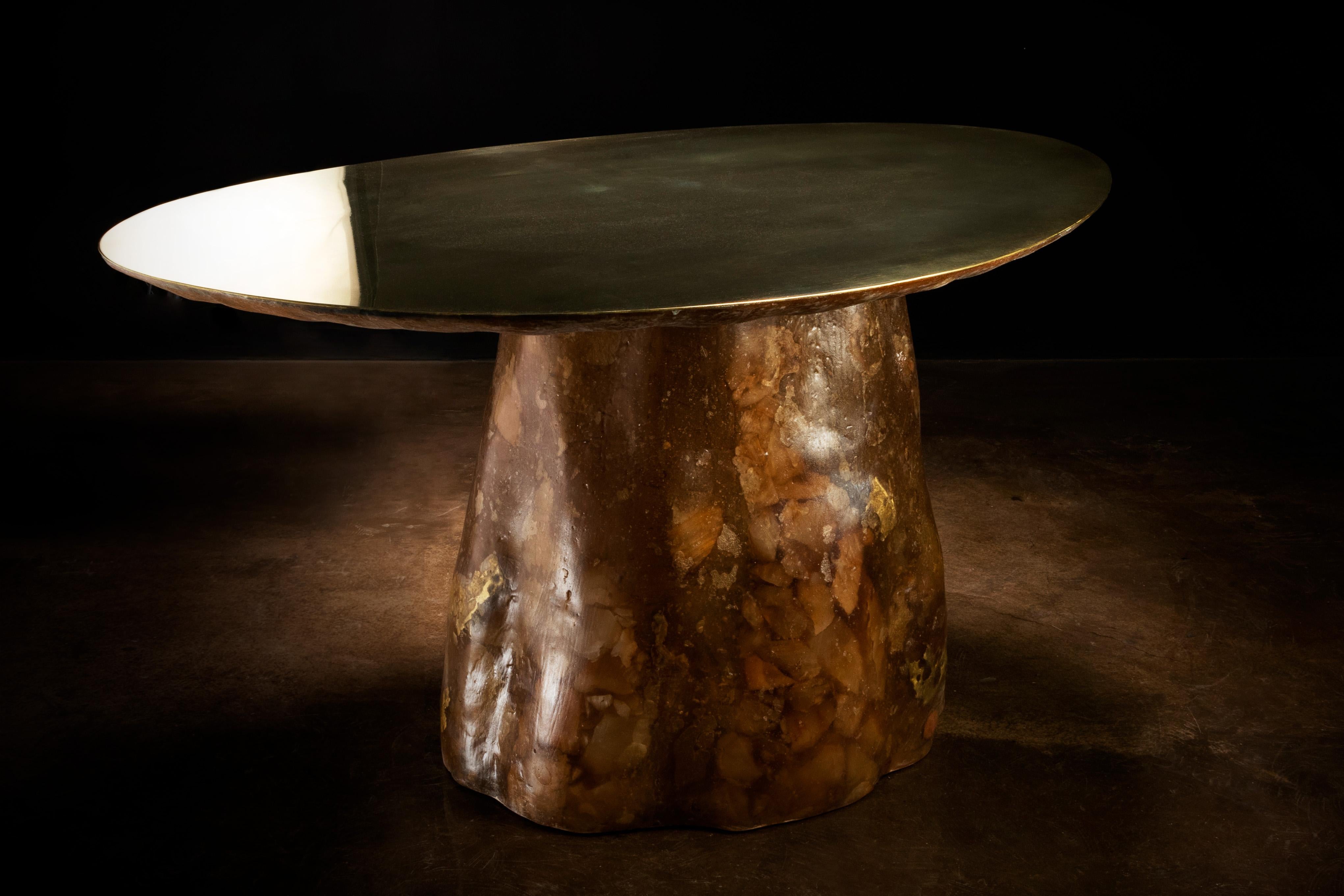 Table basse en onyx, bronze, fibre de verre et grenades de Costantini, Tavola 25 en vente 2