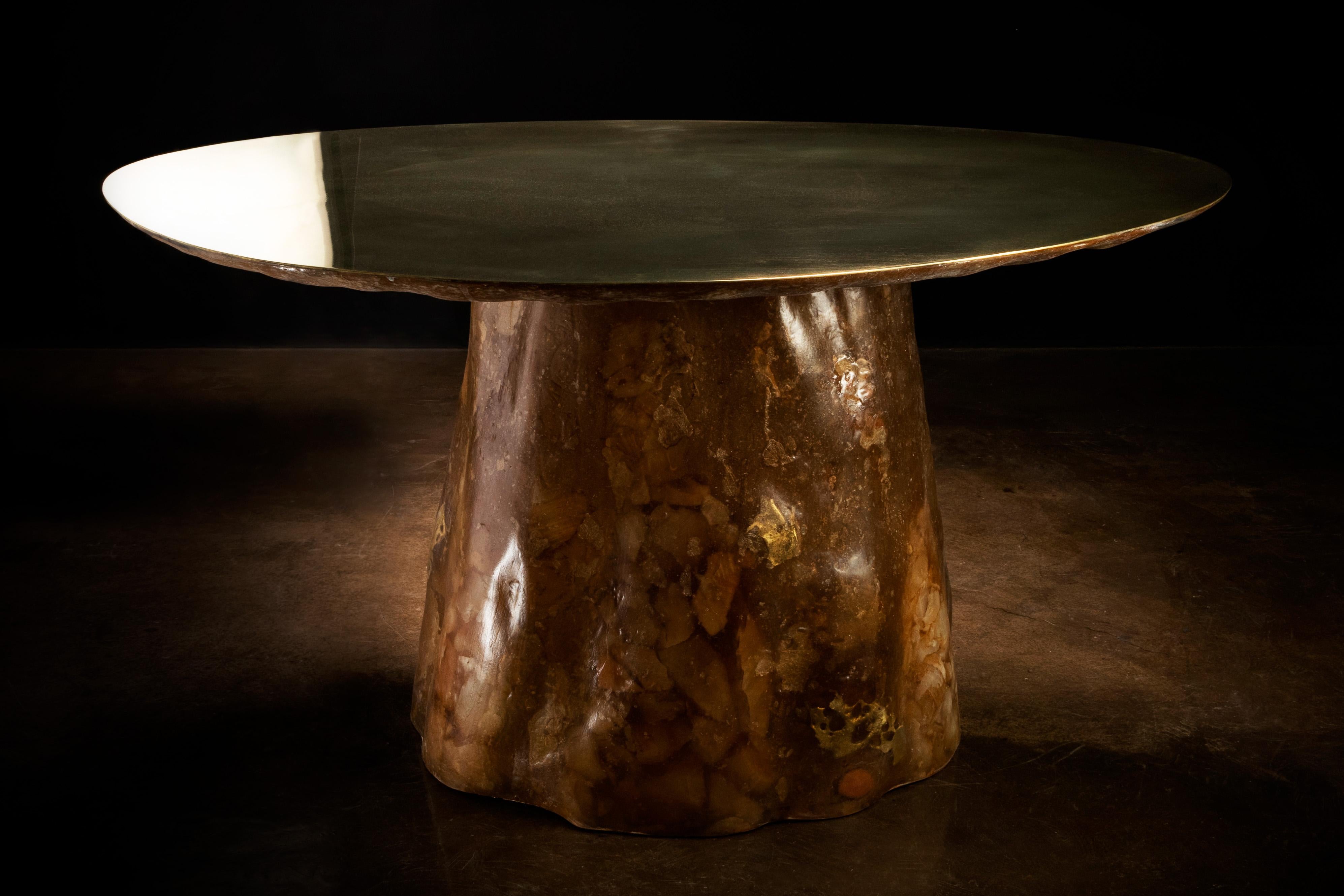 Table basse en onyx, bronze, fibre de verre et grenades de Costantini, Tavola 25 en vente 3