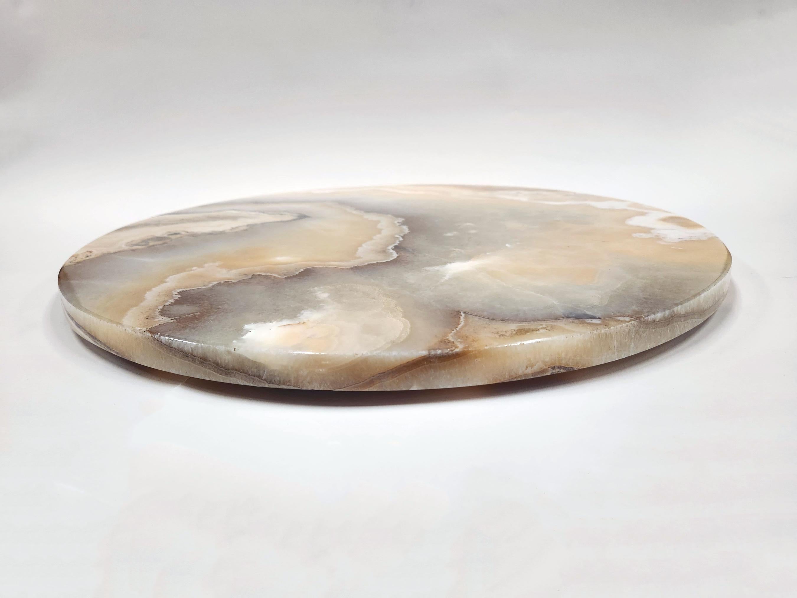 Contemporary Onyx Brown Lazy Susan For Sale