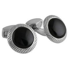 Boutons de manchette onyx bullseye