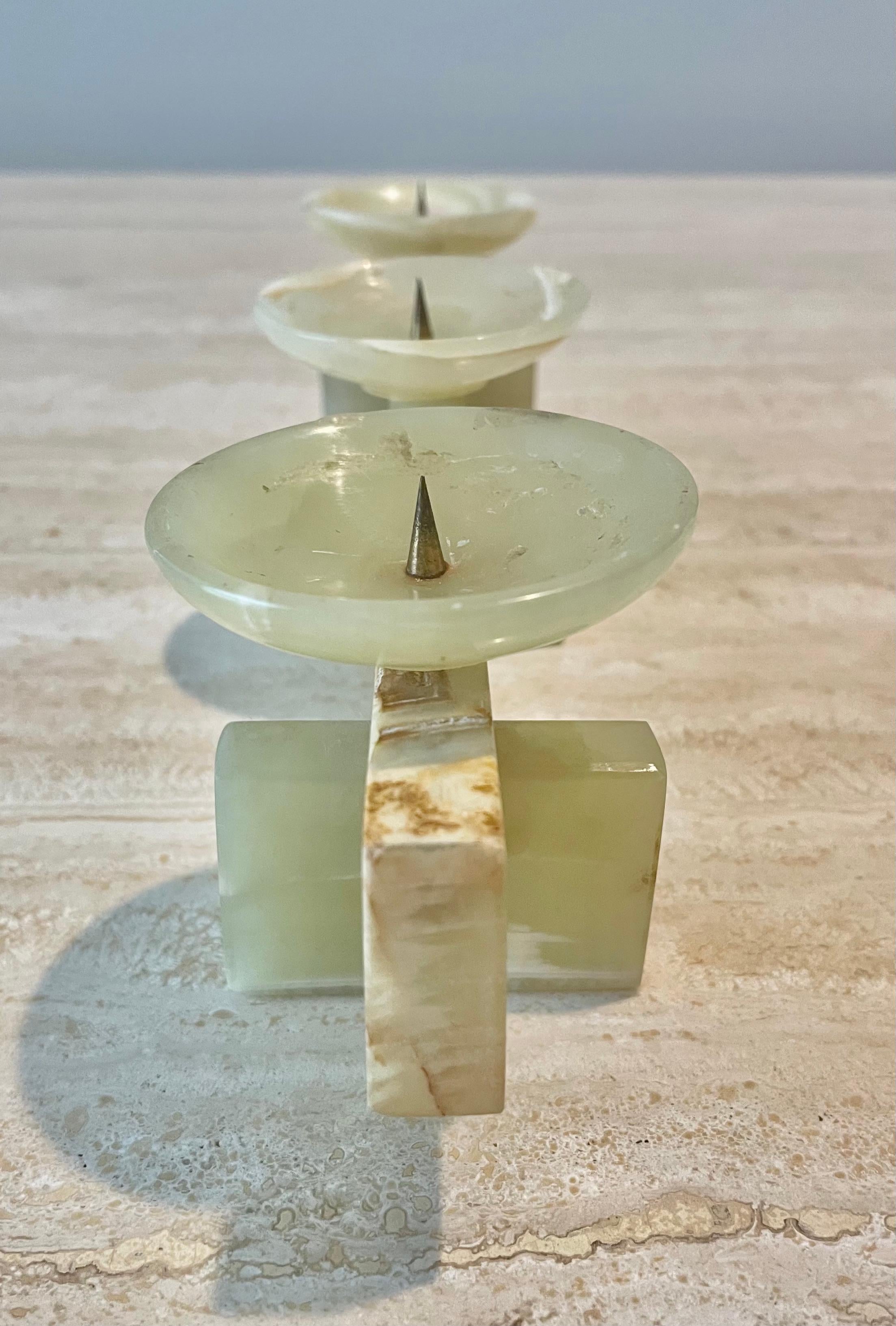 Mid-20th Century Onyx Candle Holder For Sale