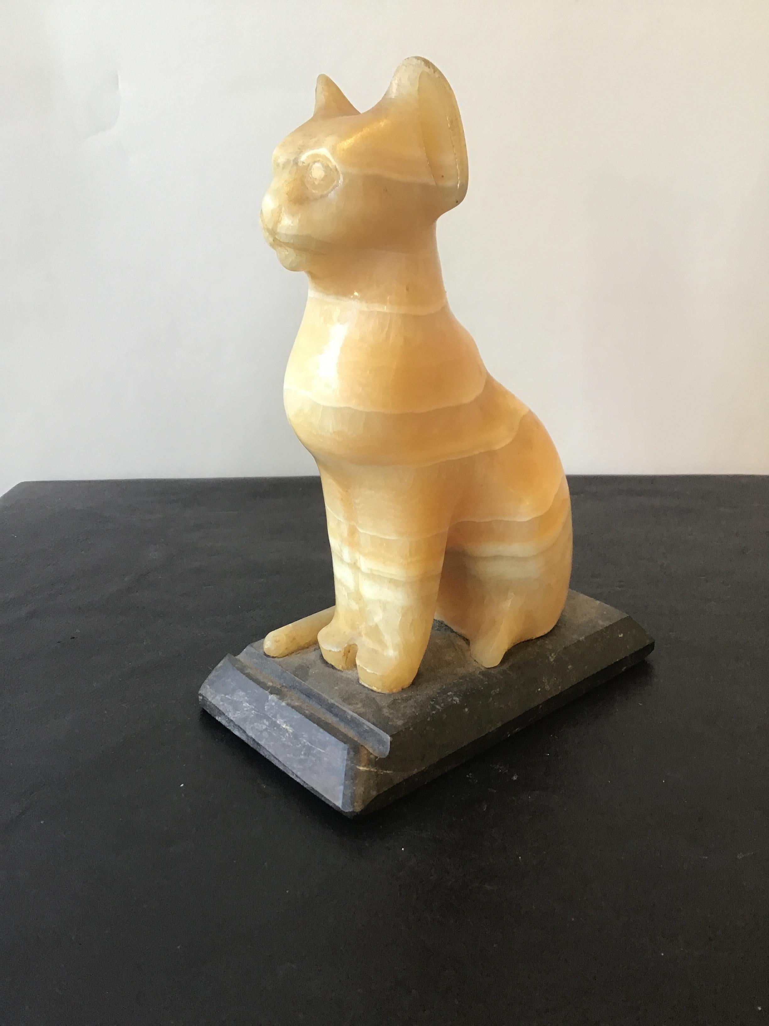 onyx cat statue