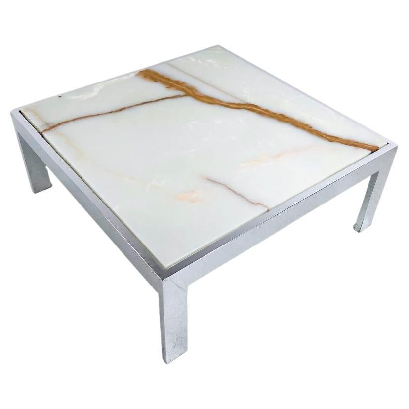 Onyx & Chrome Coffee Table by Leon Rosen for Pace