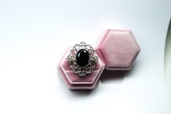 Onyx cocktail ring 18KT white gold large cocktail ring