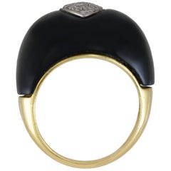 Antique Onyx Cocktail Ring with Diamonds