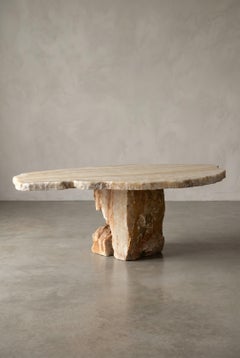 Table basse en onyx, Wabi-Sabi, XXIe siècle, table basse en pierre, design organique
