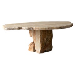 Table basse en onyx, Wabi-Sabi, XXIe siècle, table basse en pierre, design organique