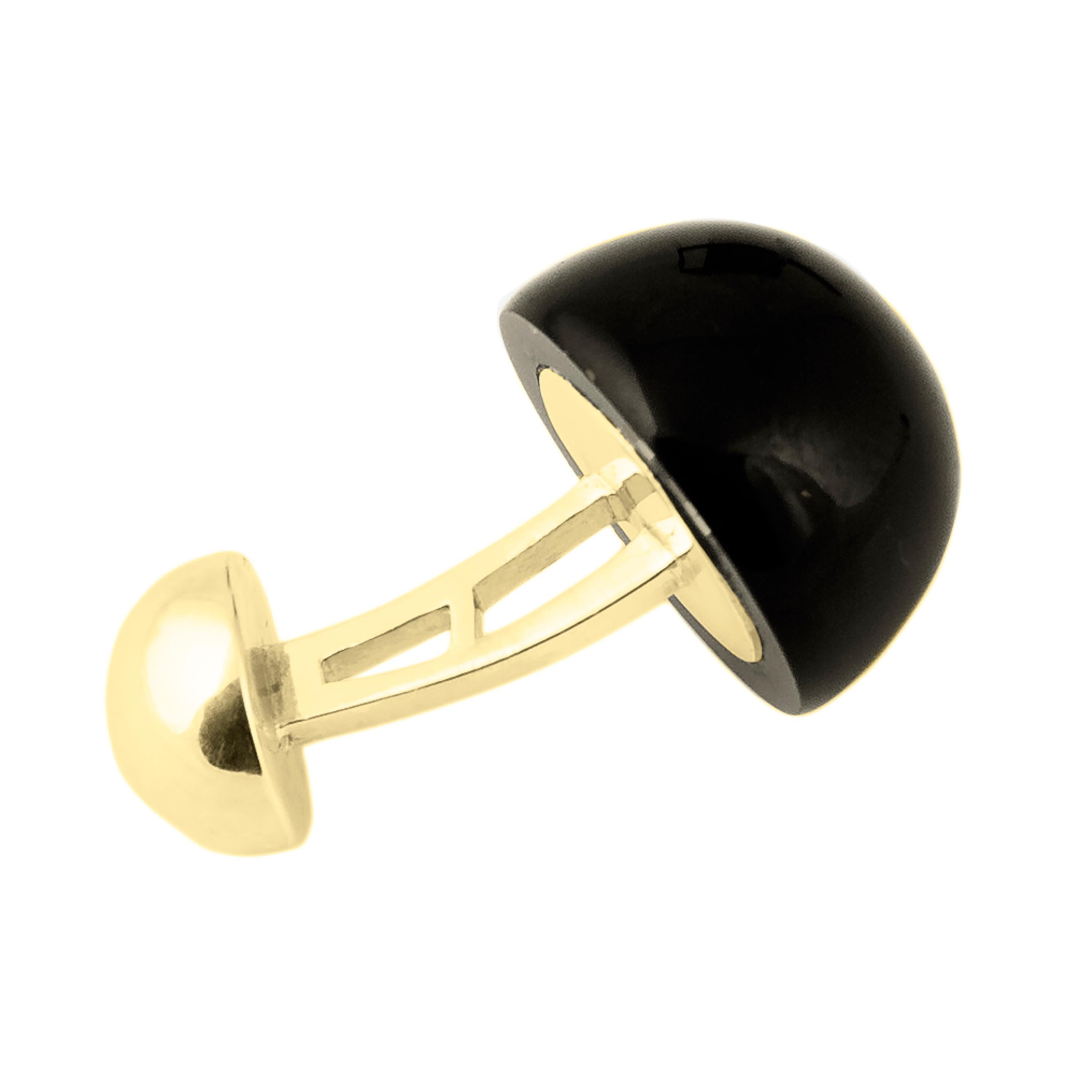 Onyx Cufflinks, Black Onyx and 18 Karat Gold In New Condition For Sale In Ballynahinch, Co Down