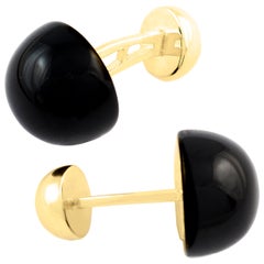 Onyx Cufflinks, Black Onyx and 18 Karat Gold