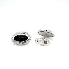 Onyx Cufflinks White Gold
