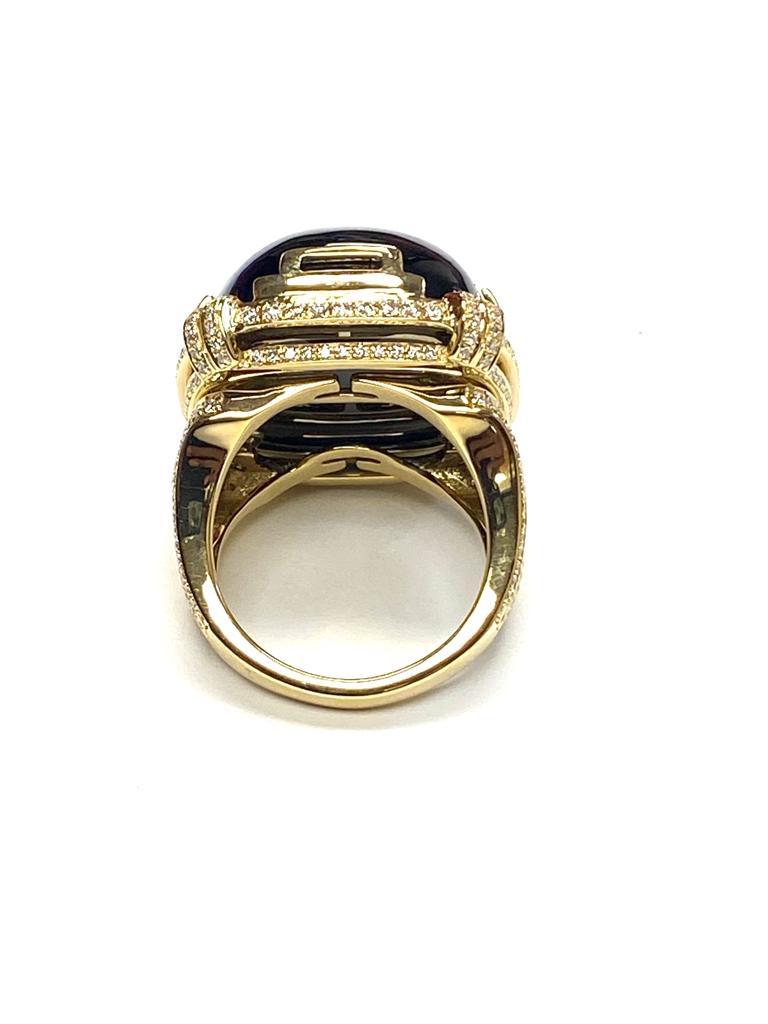 Goshwara Cushion Cabochon Onyx And Diamond Ring For Sale 2
