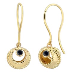 Onyx Dangle Earrings in 14K Solid Yellow Gold Onyx Dangle Earrings in 14K Solid Yellow Gold