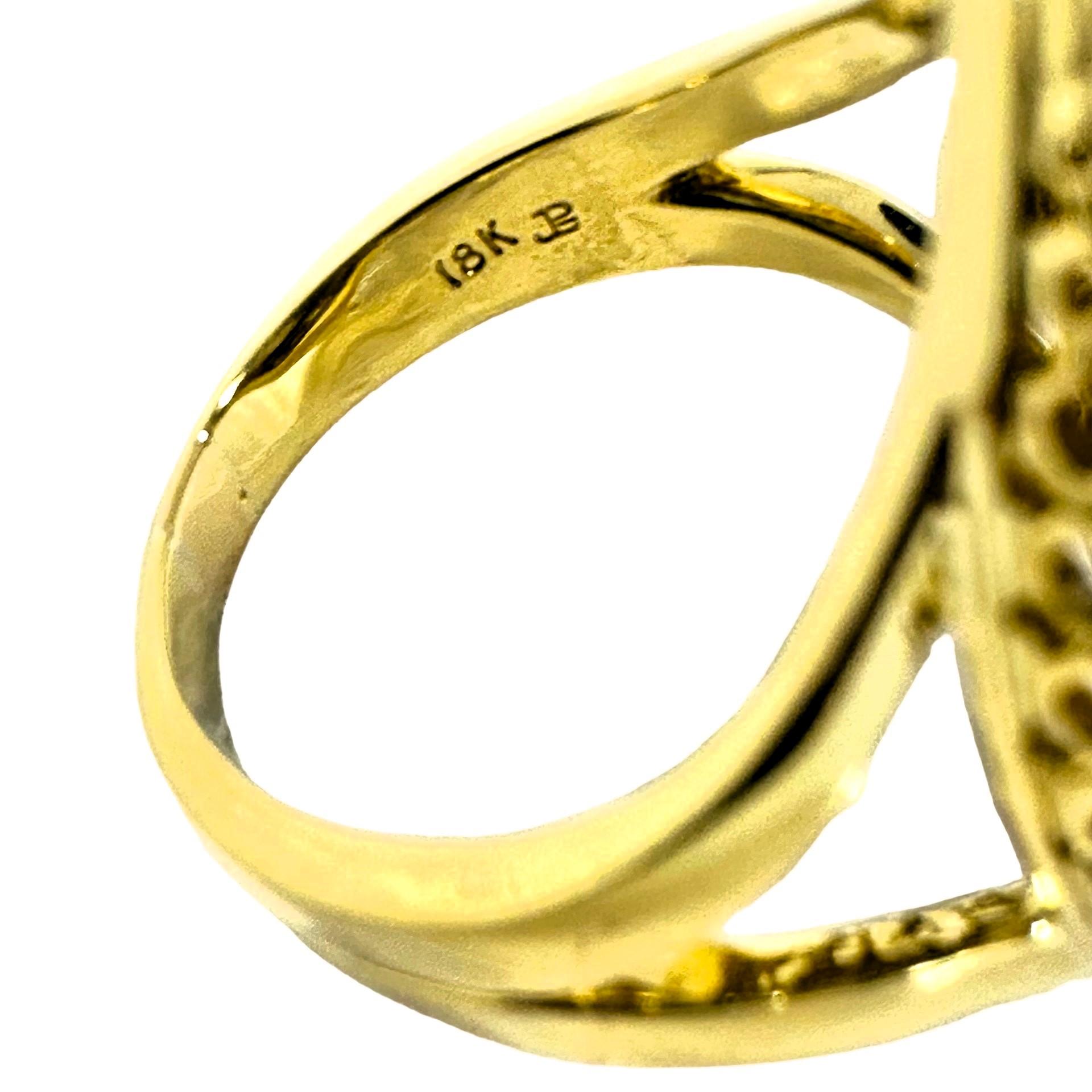 Onyx, Diamant und 18K Gold, ovaler geformter Ring 1 Zoll lang x 5/8 Zoll breit im Angebot 3