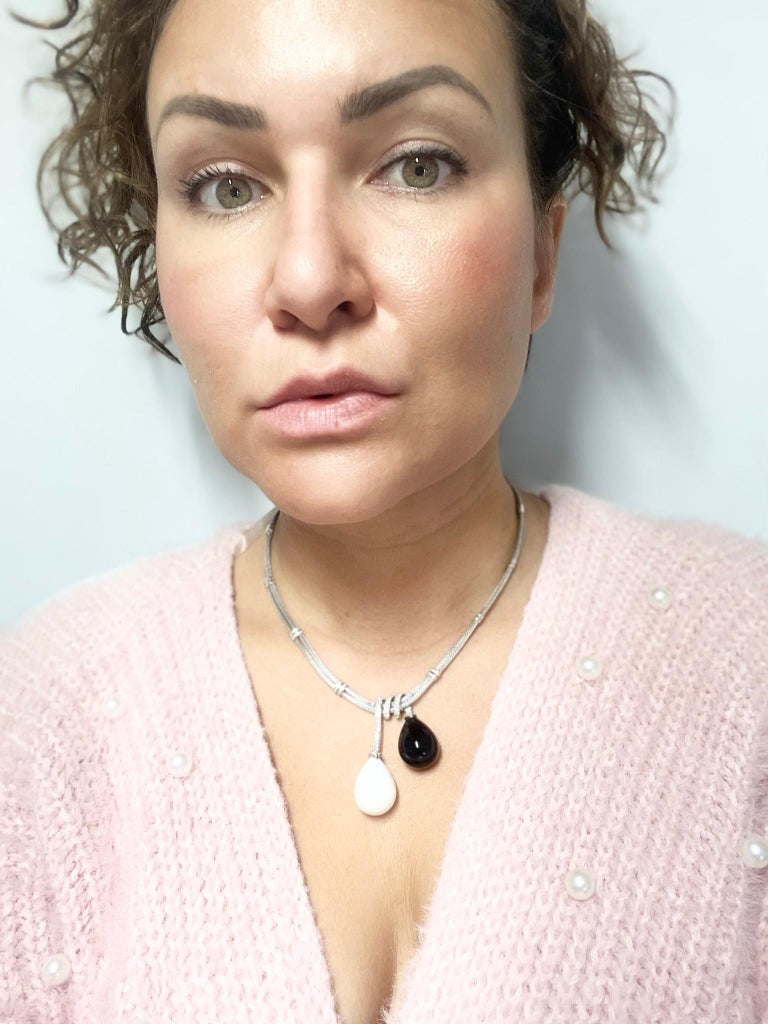 Onyx and Diamond Cocktail Necklace 18kt Yellow Gold Unique Statement Necklace For Sale at 1stDibs