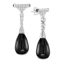 Onyx Diamond Drop Earrings