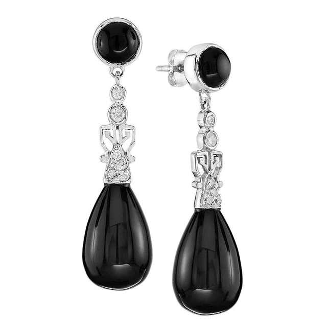 Onyx diamond earrings Clearance