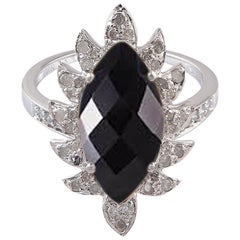 Onyx Diamond Meghna Jewels Marquise Ring