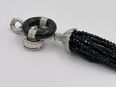 Art-Deco Styl Onyx Diamond Ruby Spinel 18 K Pendant