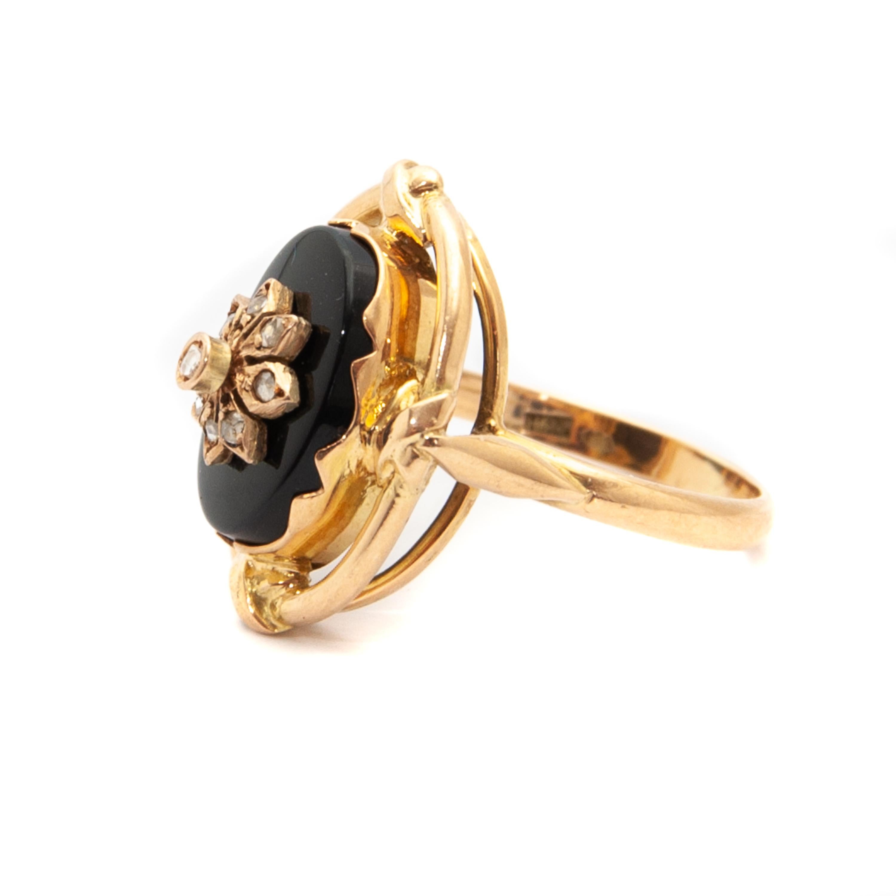 black stone gold ring design