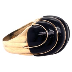 Onyx Dome Ring Yellow Gold