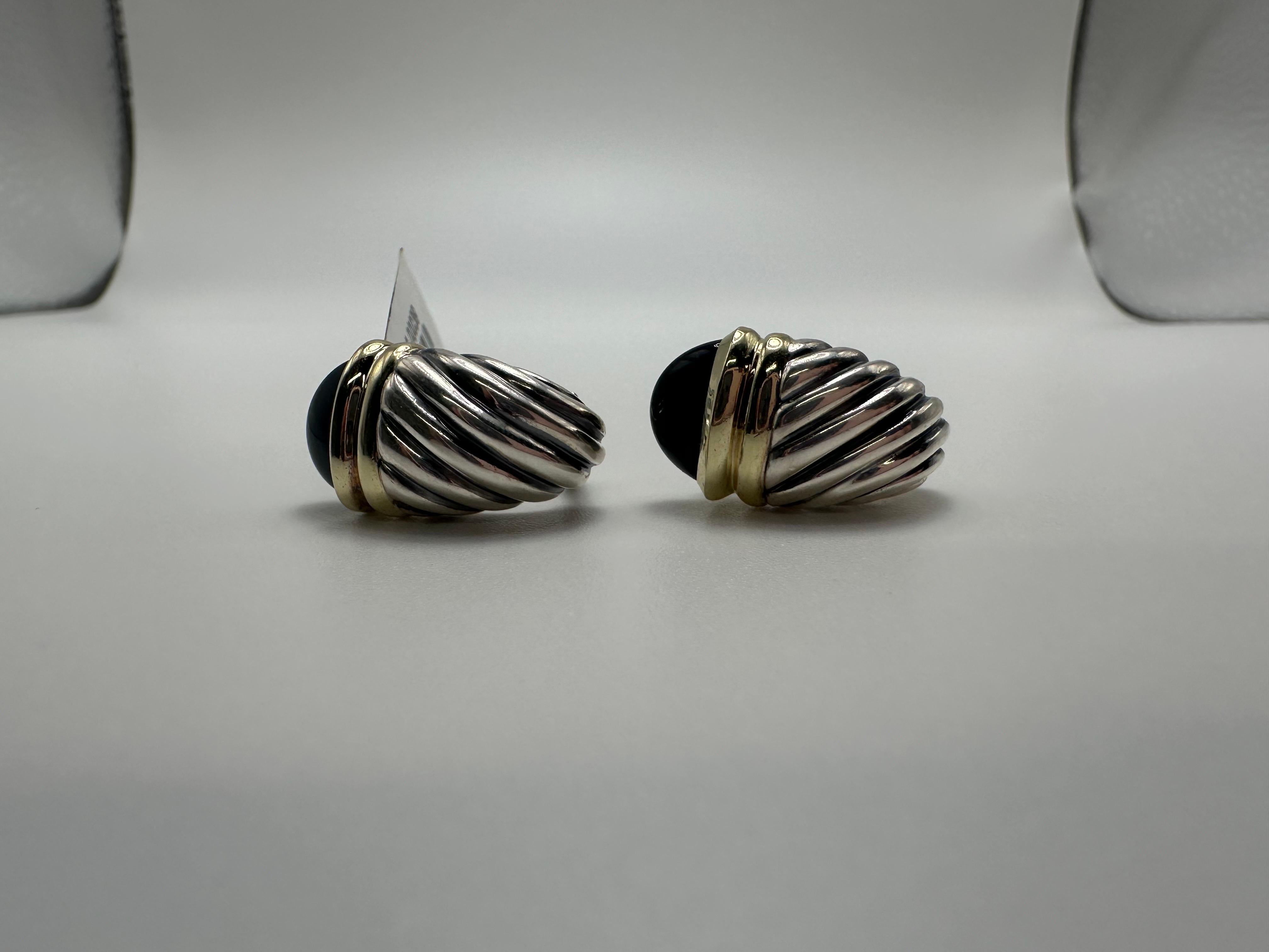 Pretty onyx earrings by David Yurman, they have a signet style and work with lots of different styles, very comfortable when on ears. Made with silver and 14KT gold!

WHAT YOU GET AT STAMPAR JEWELERS:
Stampar Jewelers, located in the heart of