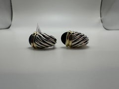 Onyx earrings by David Yurman cocktail earrings 14KT gold and silver