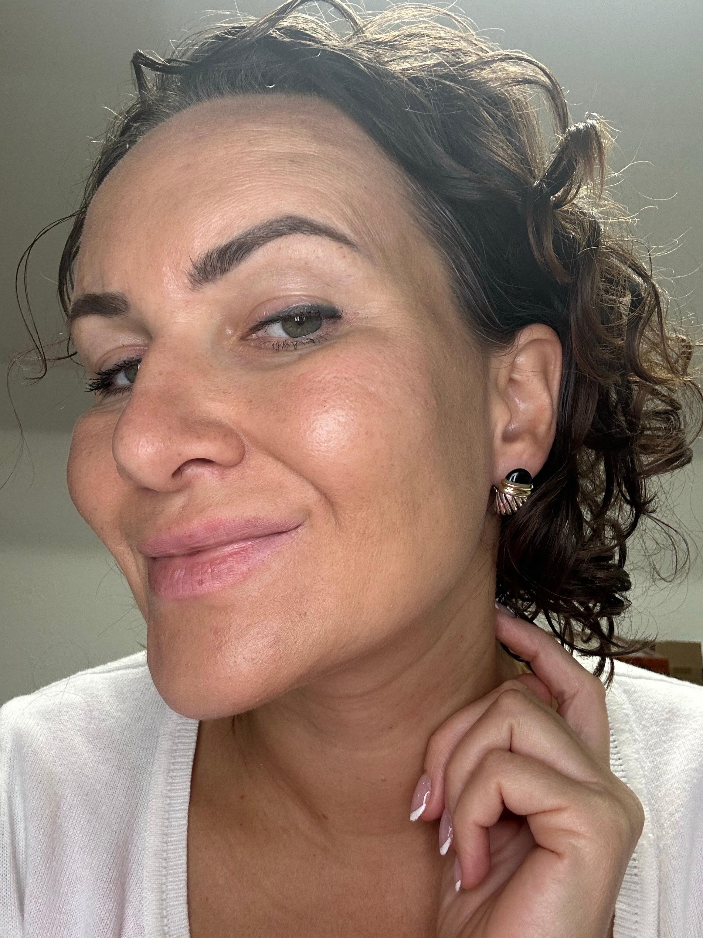 Onyx earrings by David Yurman cocktail earrings 14KT gold and silver For Sale 1