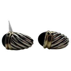 Onyx earrings by David Yurman cocktail earrings 14KT gold and silver