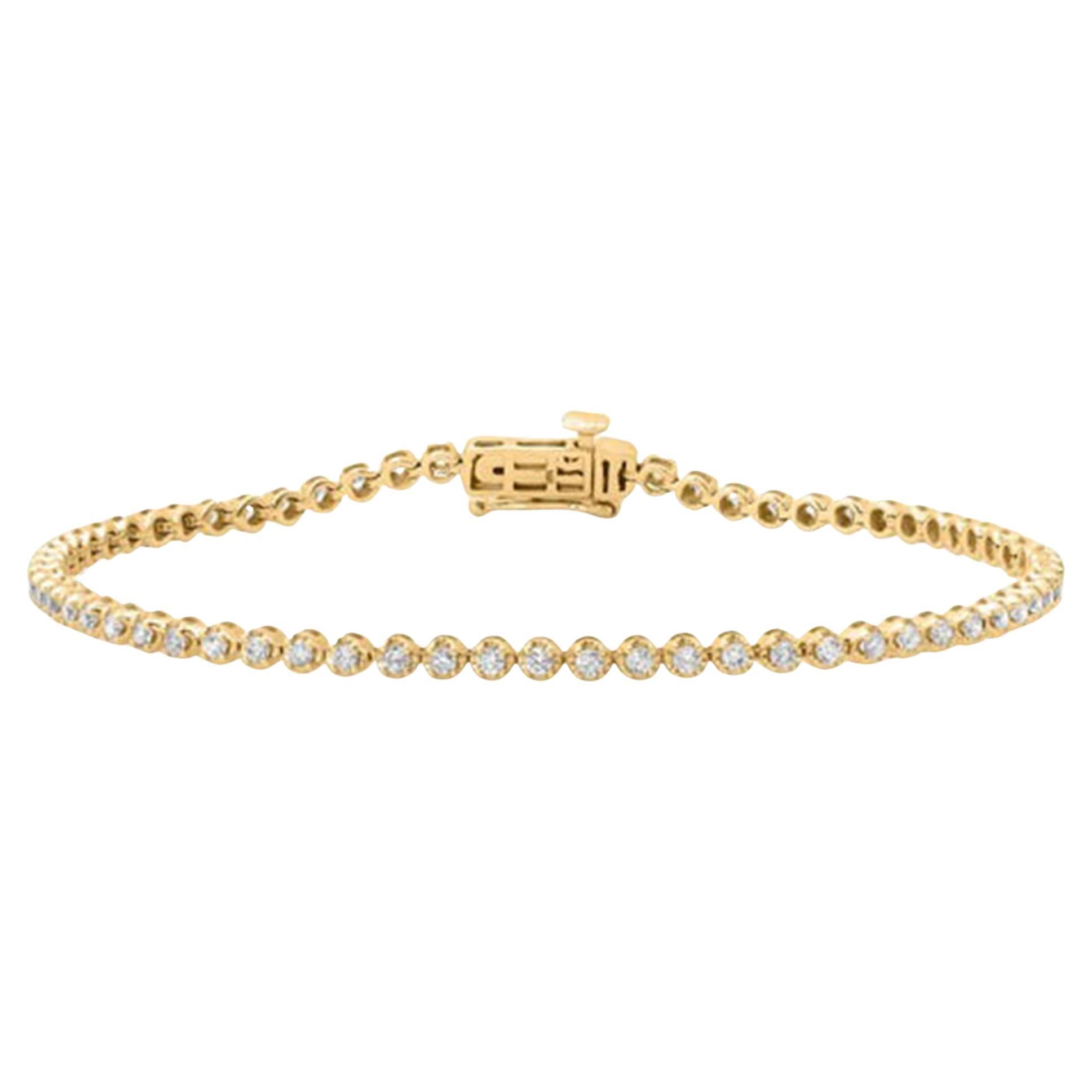 Onyx Elegance 14K (or 18k upon request) Yellow Gold Tennis Bracelet
