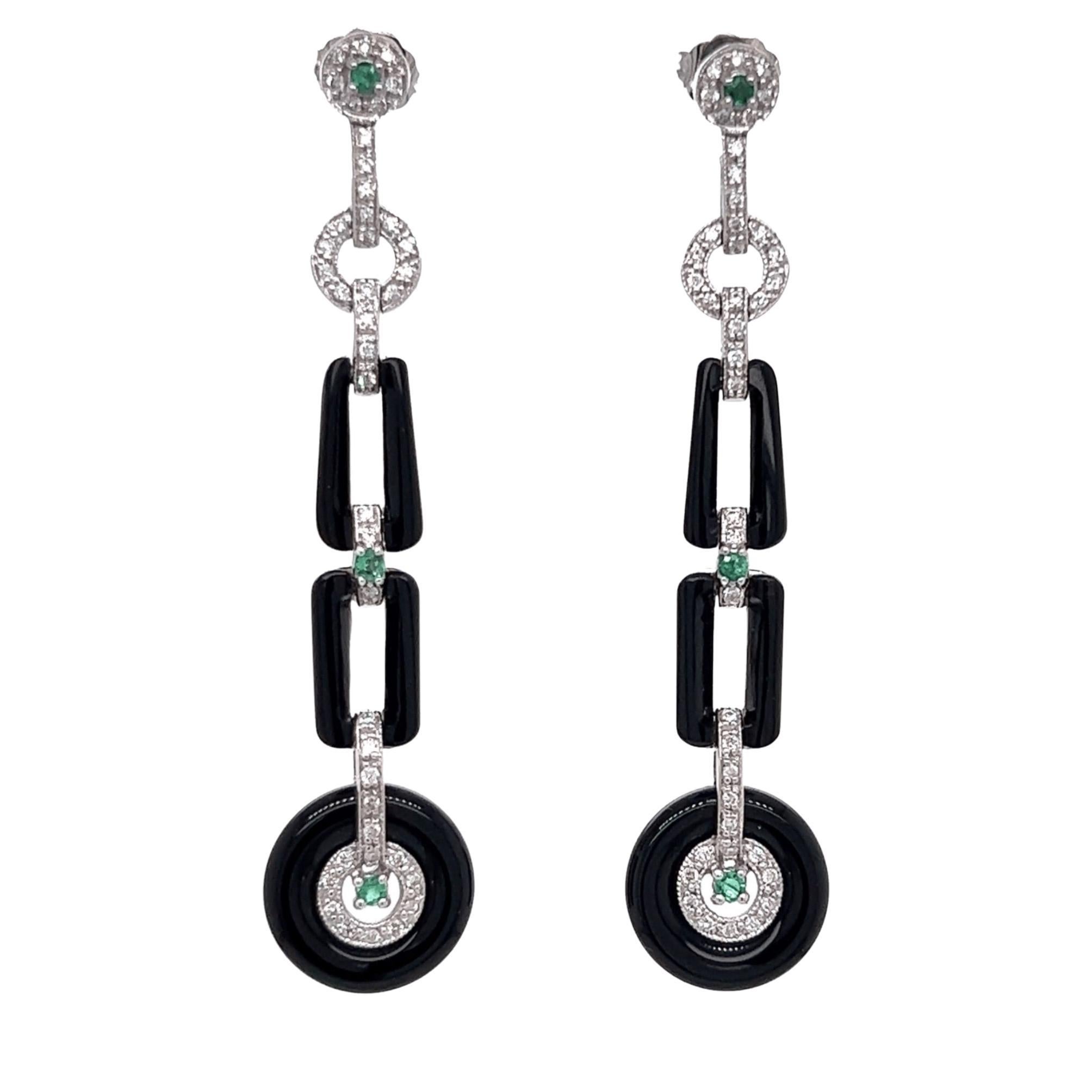 Tiffany Art Deco Emerald and Diamond Earrings at 1stDibs emerald