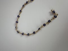 Bracelet mauvais œil en or 14 carats, fait à la main, 3,15 g