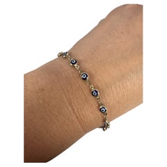 Onyx böses Auge-Armband 14KT Gold handgefertigt 3,15gr