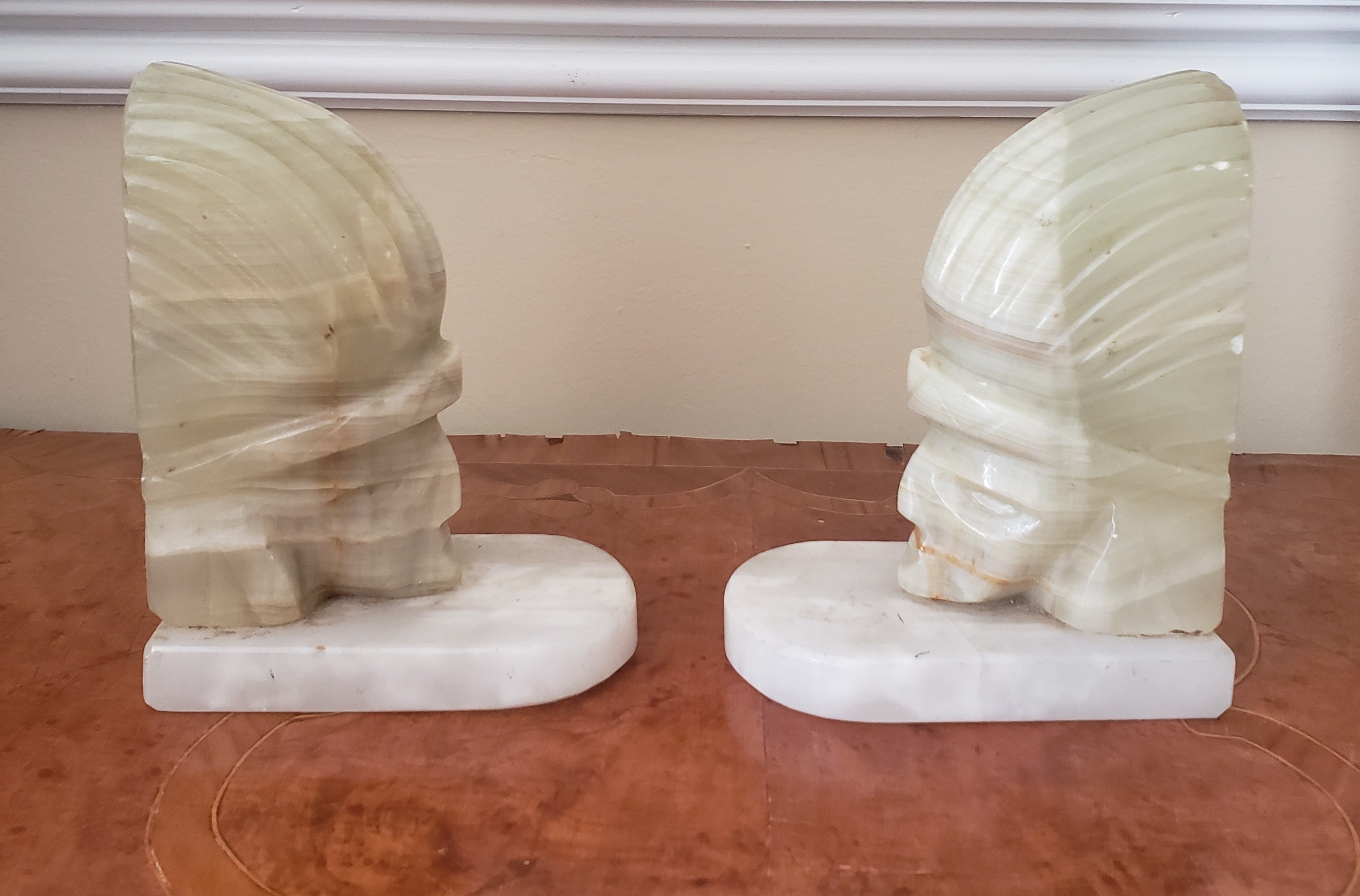 Onyx Figural Bookends, a Pair In Good Condition For Sale In Germantown, MD