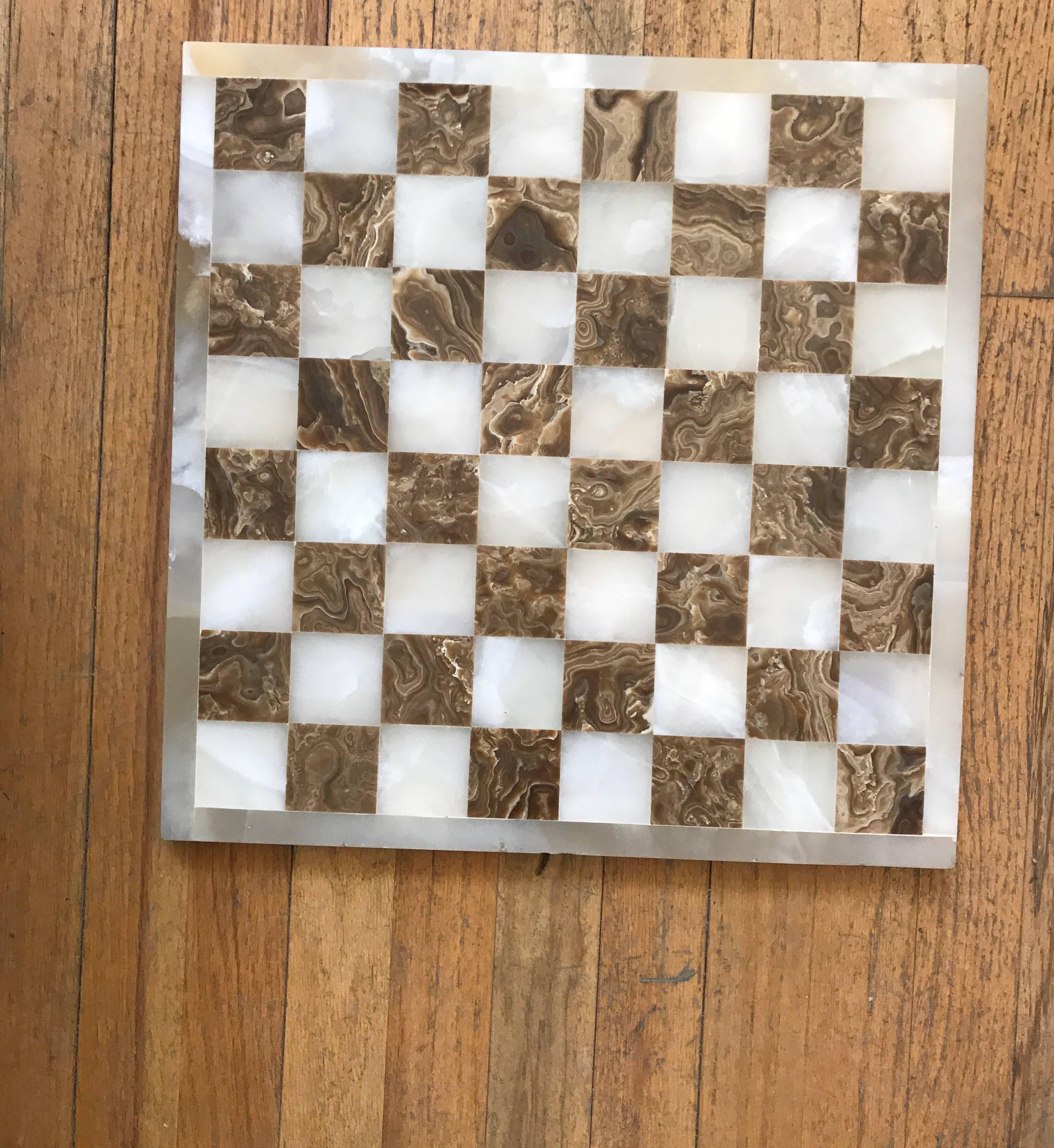 Hand-Crafted Onyx Game Board For Chess or Checkers