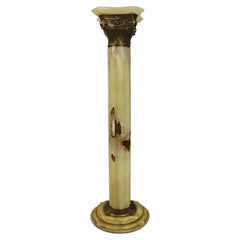 Onyx & Gilt Metal Column Pedestal