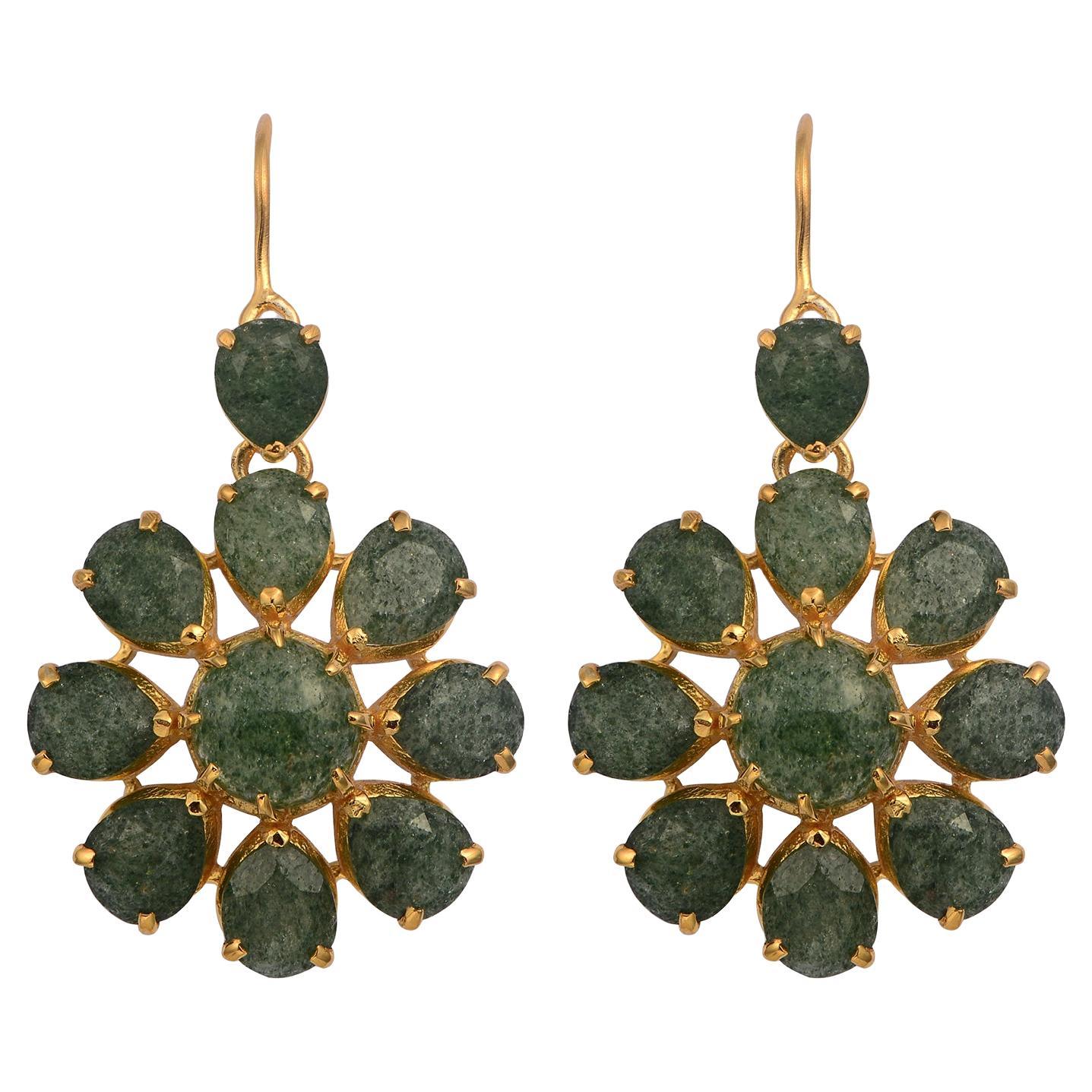 Onyx Gold Plate Dangle Earrings