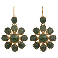 Onyx Gold Plate Dangle Earrings