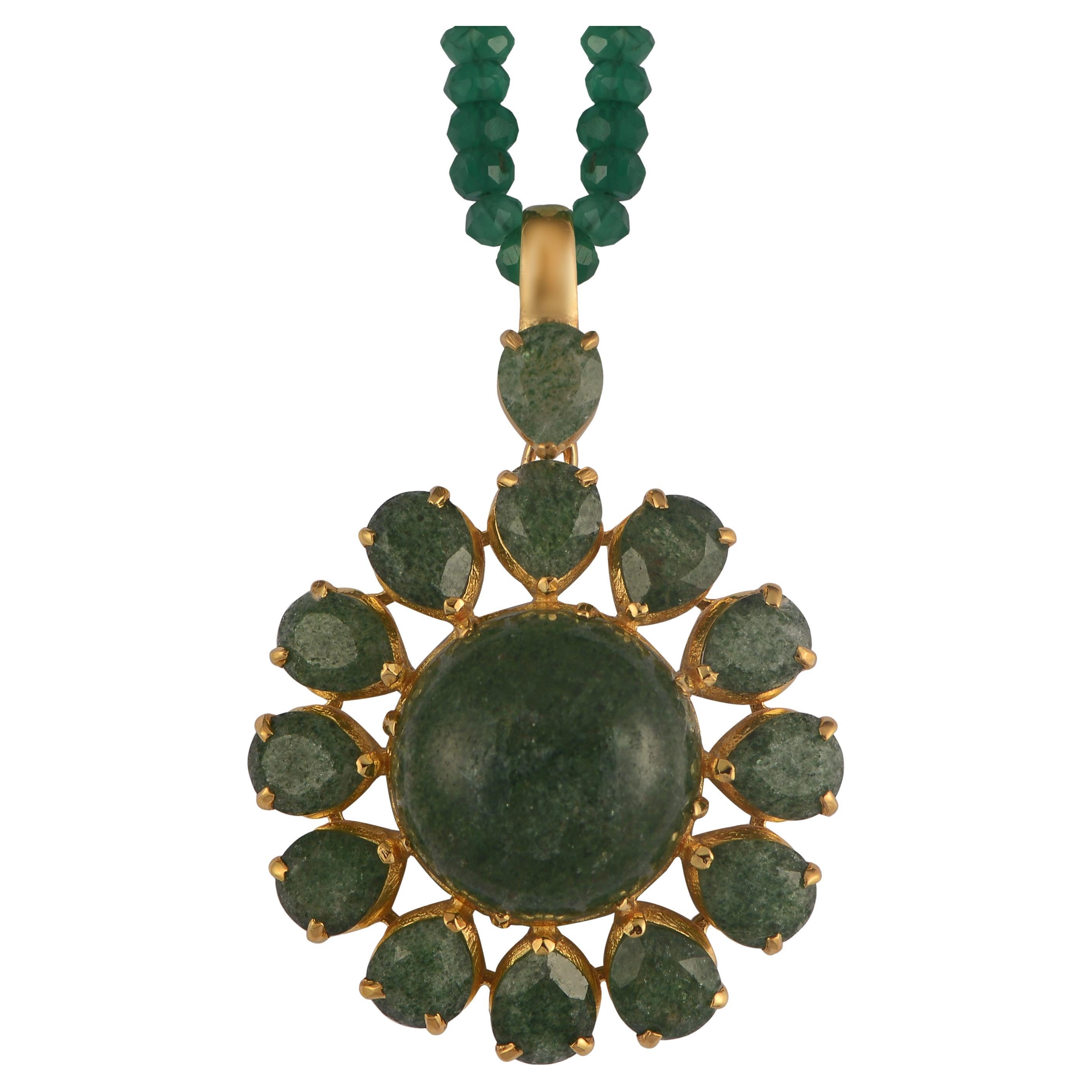Pendentif plaque d'or en onyx en vente