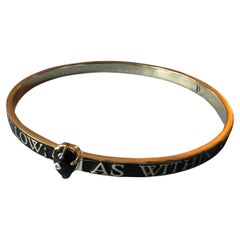 Bracciale con diamante e cuore in onice in stile vittoriano con smalto nero Hermetica