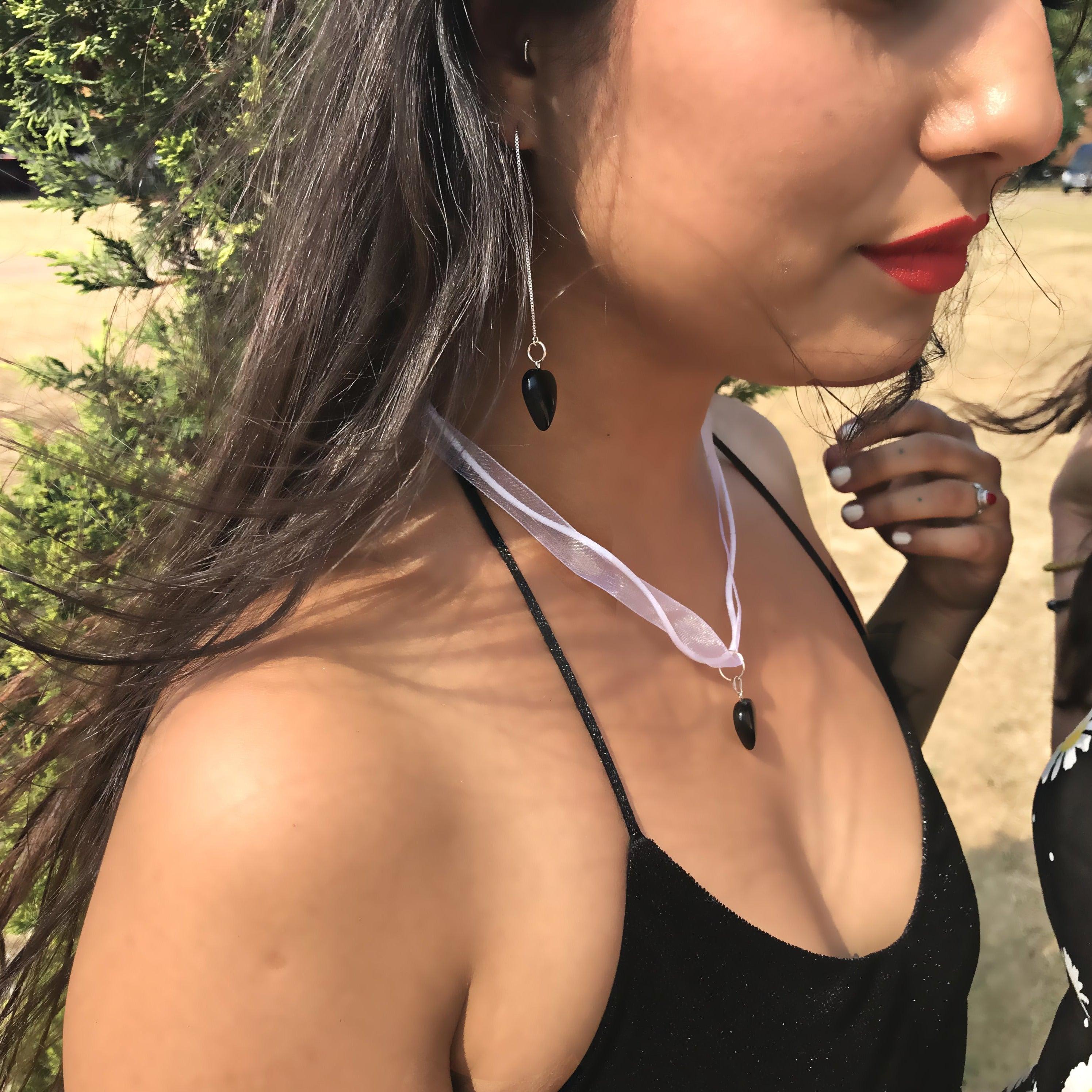 Edgy and classy contrast of these Black Onyx Threader earrings make this style truly unique. Wear your threaders up or down for different statements to your look. Our jewellery is designed to bring attention back to your natural beauty. Matching