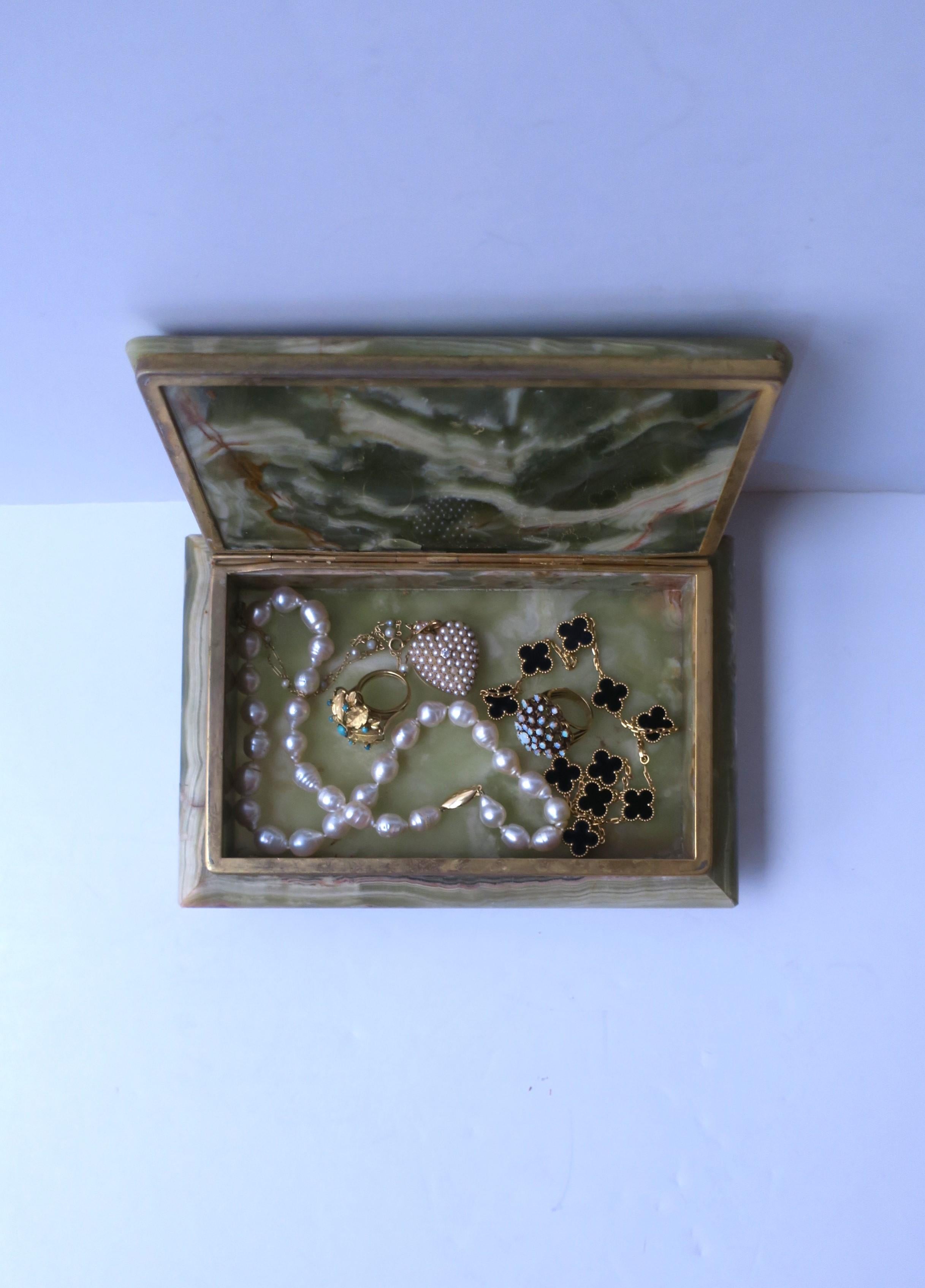 Gilt Onyx Jewelry or Decorative Box  For Sale