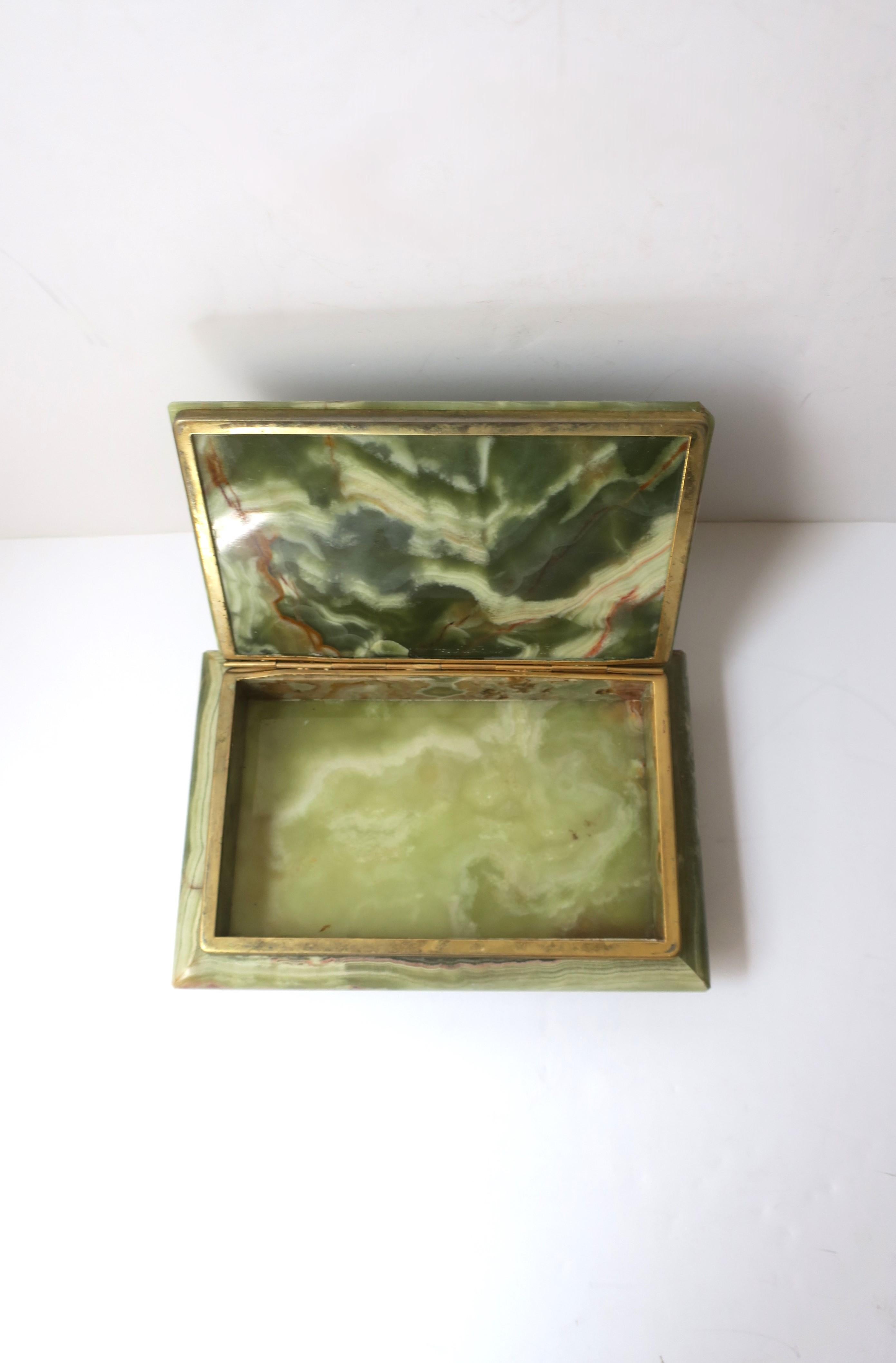 Gilt Onyx Jewelry or Decorative Box  For Sale