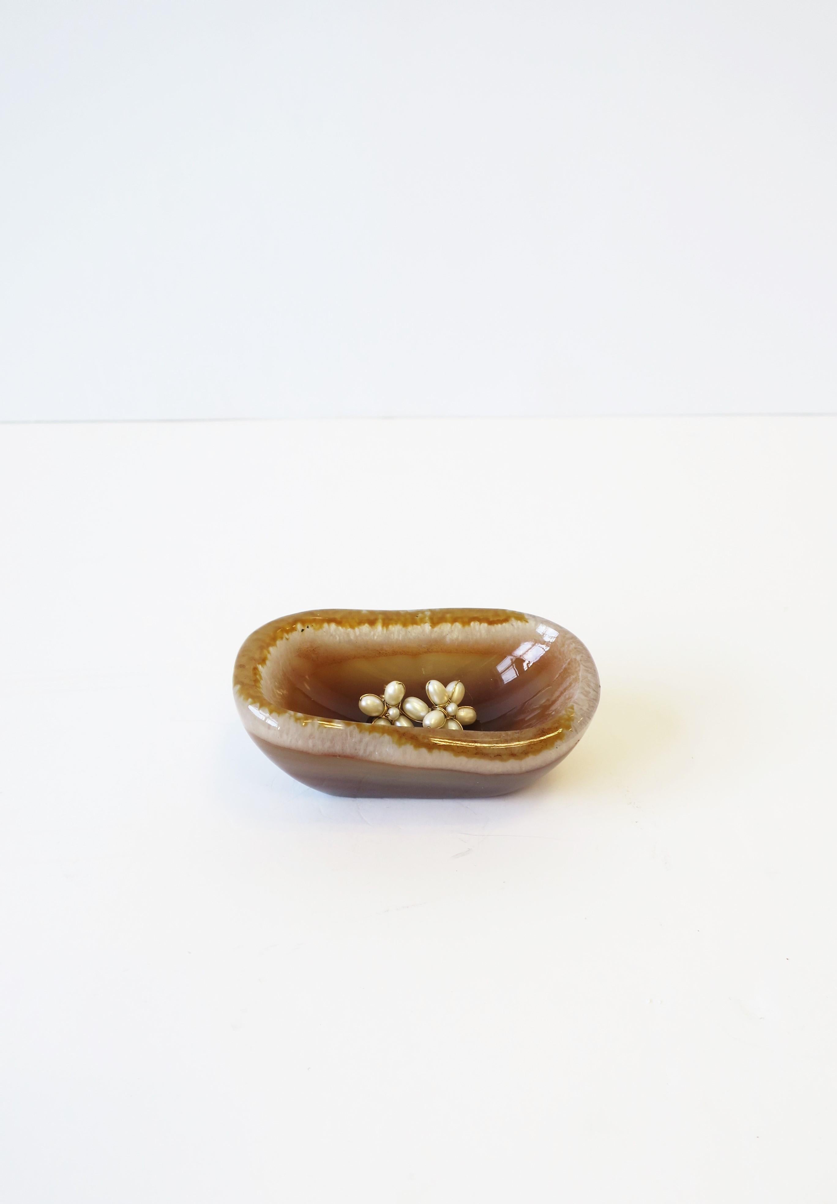 Polished Onyx Jewelry or Trinket Dish