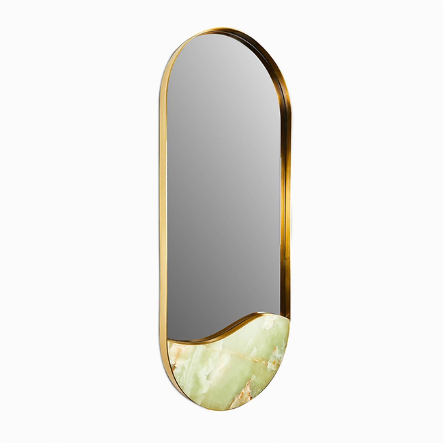 Modern Onyx Kura Mirror by Marble Balloon For Sale
