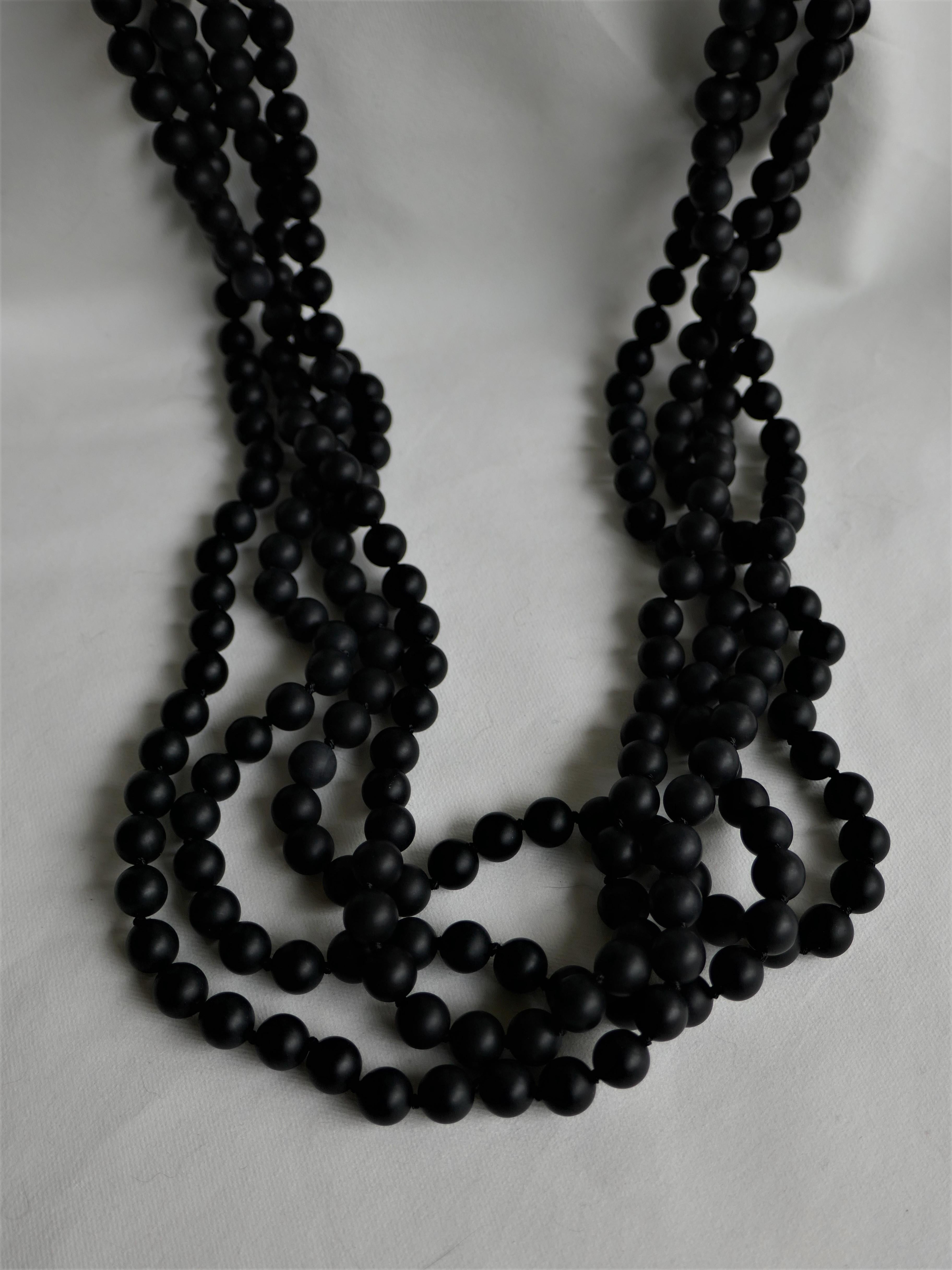 Contemporary Onyx Long Gemstone Necklace For Sale