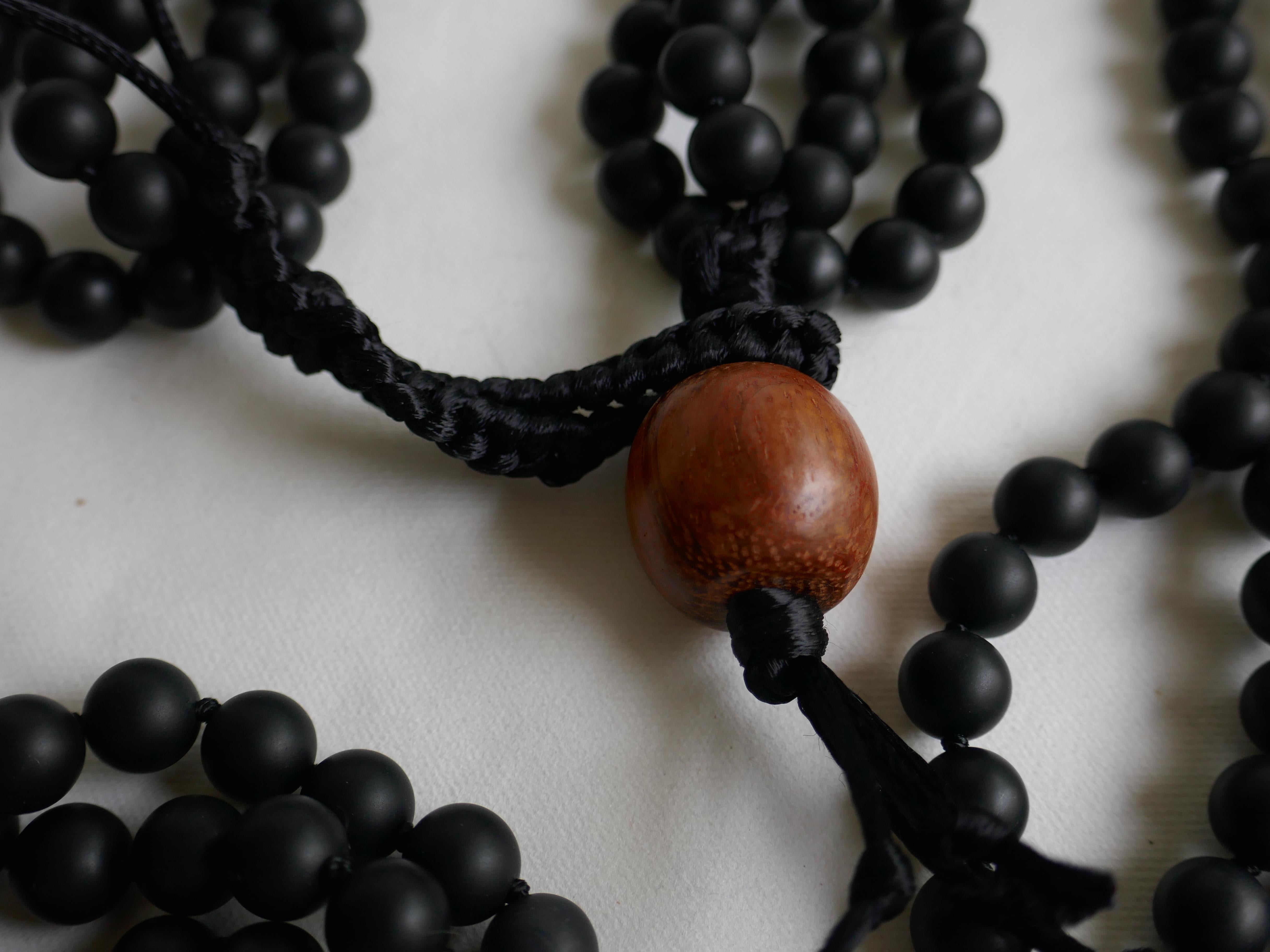 Women's Onyx Long Gemstone Necklace For Sale